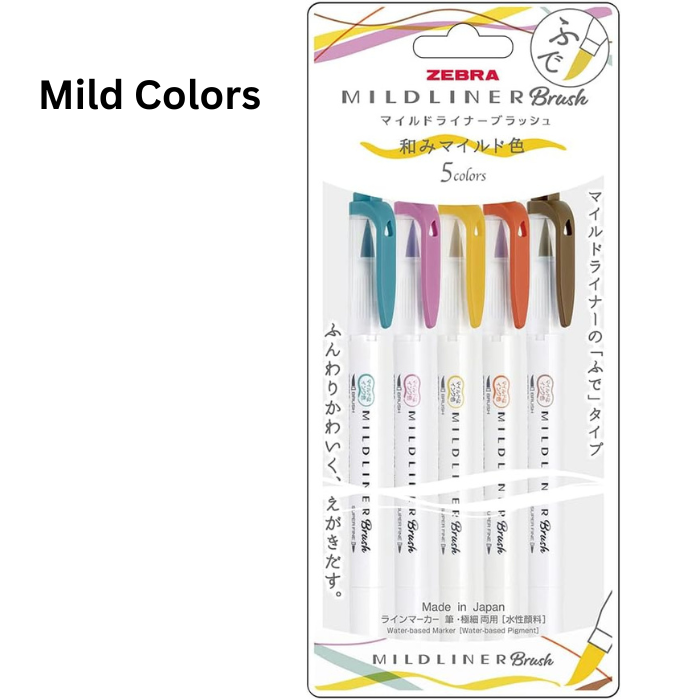 Zebra Mildliner Double-Sided Highlighter Brush Sets - Brush / Extra Fine