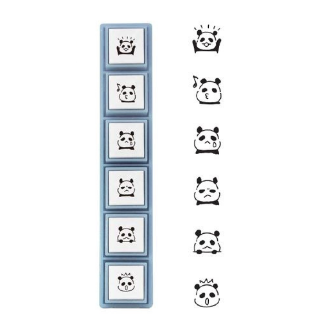 Kodomo no Kao Pochitto Pick Push - Button Stamp - Panda