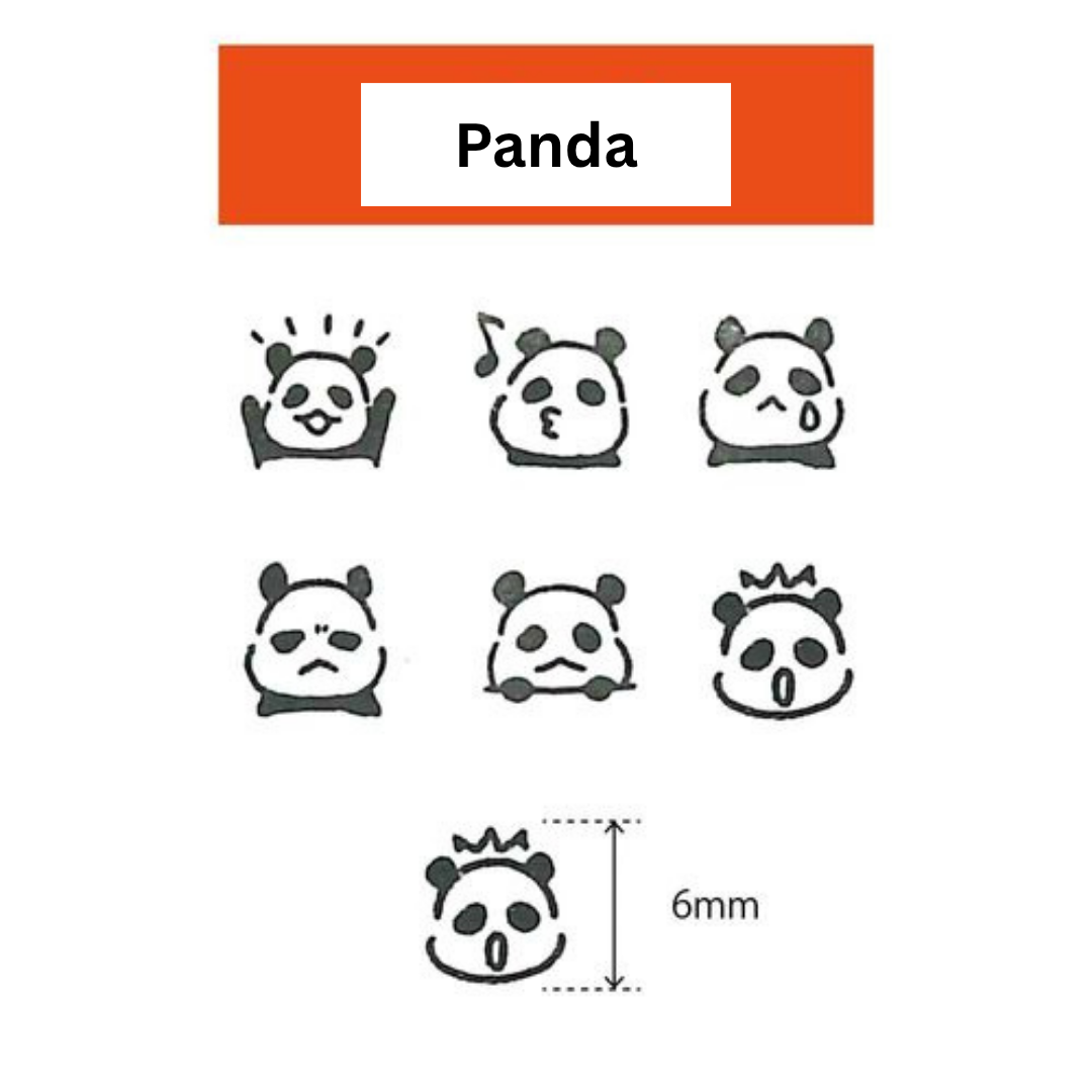 Kodomo no Kao Pochitto Pick Push - Button Stamp - Panda