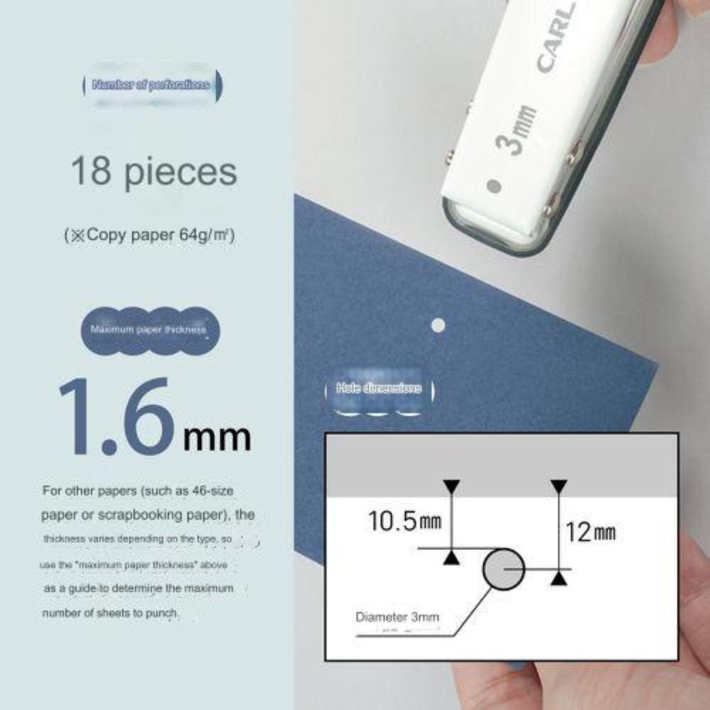 CARL Hole Punch 1-Hole Punch - 3 mm