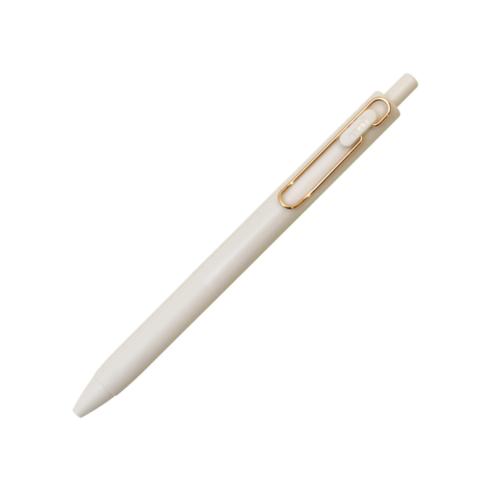 Uni-ball One Gel White Body Pen - Rose Gold Clip - 0.38 & 0.5 mm