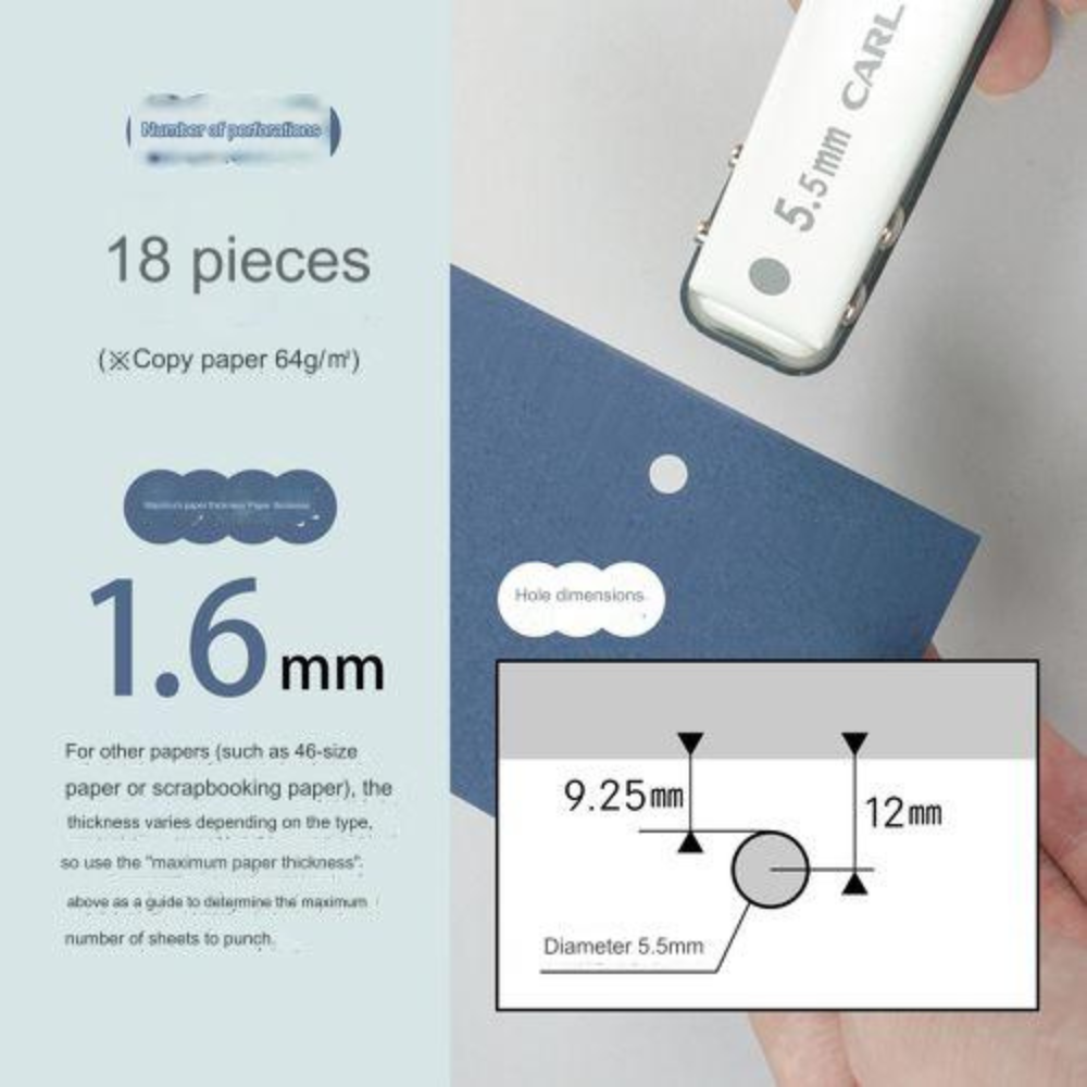 CARL Hole Punch 1-Hole Punch - 5.5 mm