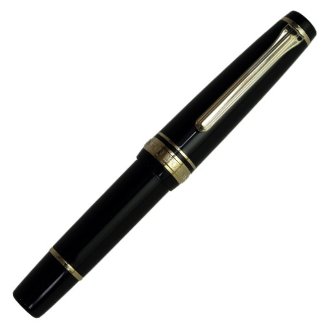 Sailor Pro Gear Slim Mini Fountain Pen - Black with Gold Trim - 14k