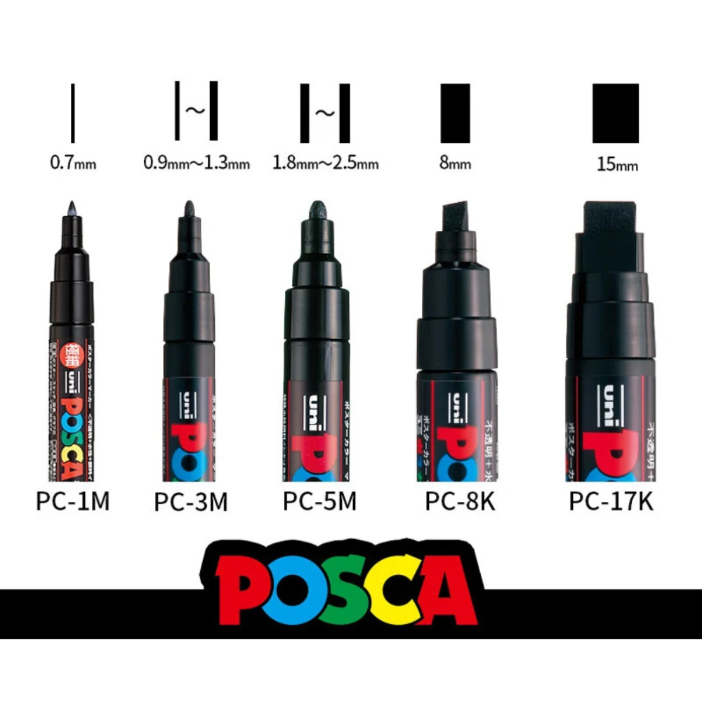 Uni Posca Paint Marker PC-3M - Fine Point - 8 Color Set