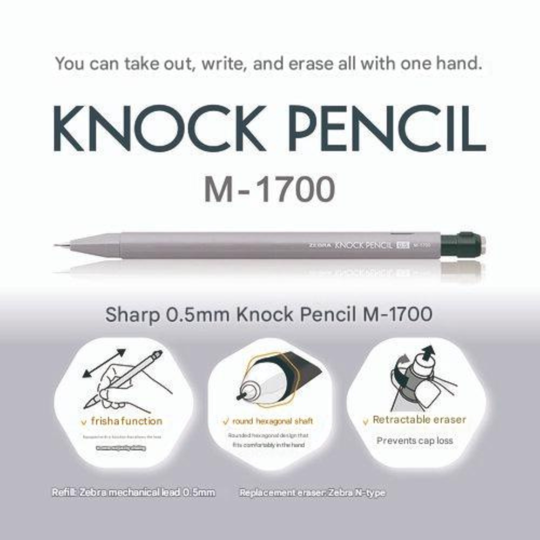 Zebra Knock M-1700 Mechanical Pencil - 0.5 mm