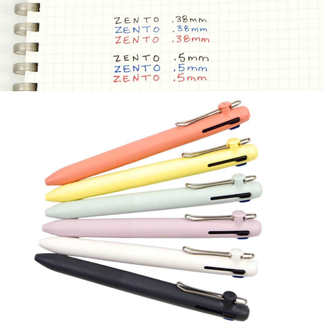 Uniball Zento Standard Model 3 Color Ballpoint Pen - 0.38 mm