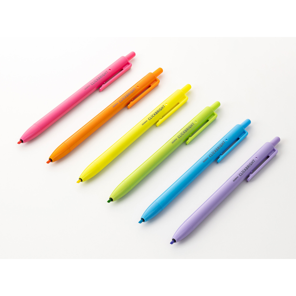 Zebra Click Bright Highlighter - 6 Color Set