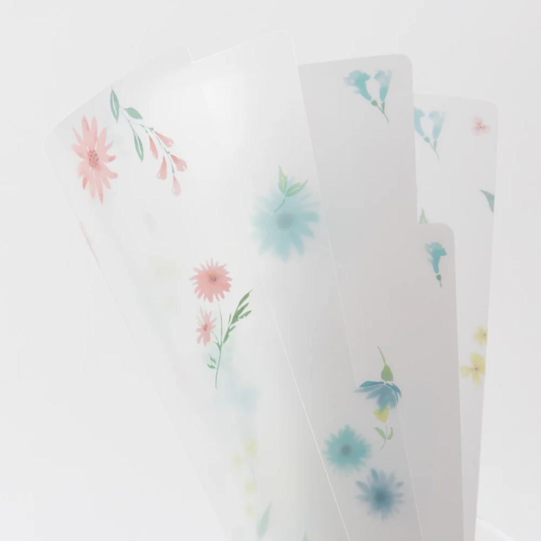 Midori 3 Pockets Clear Folder A5 - Flowers B
