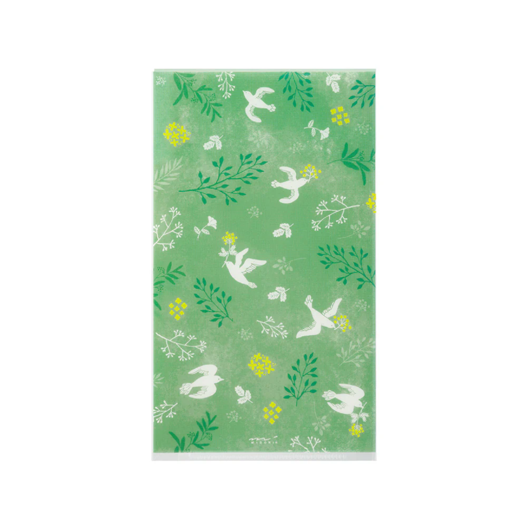 Midori 3 Pockets Clear Folder A5 Slim with Flap - White Bird