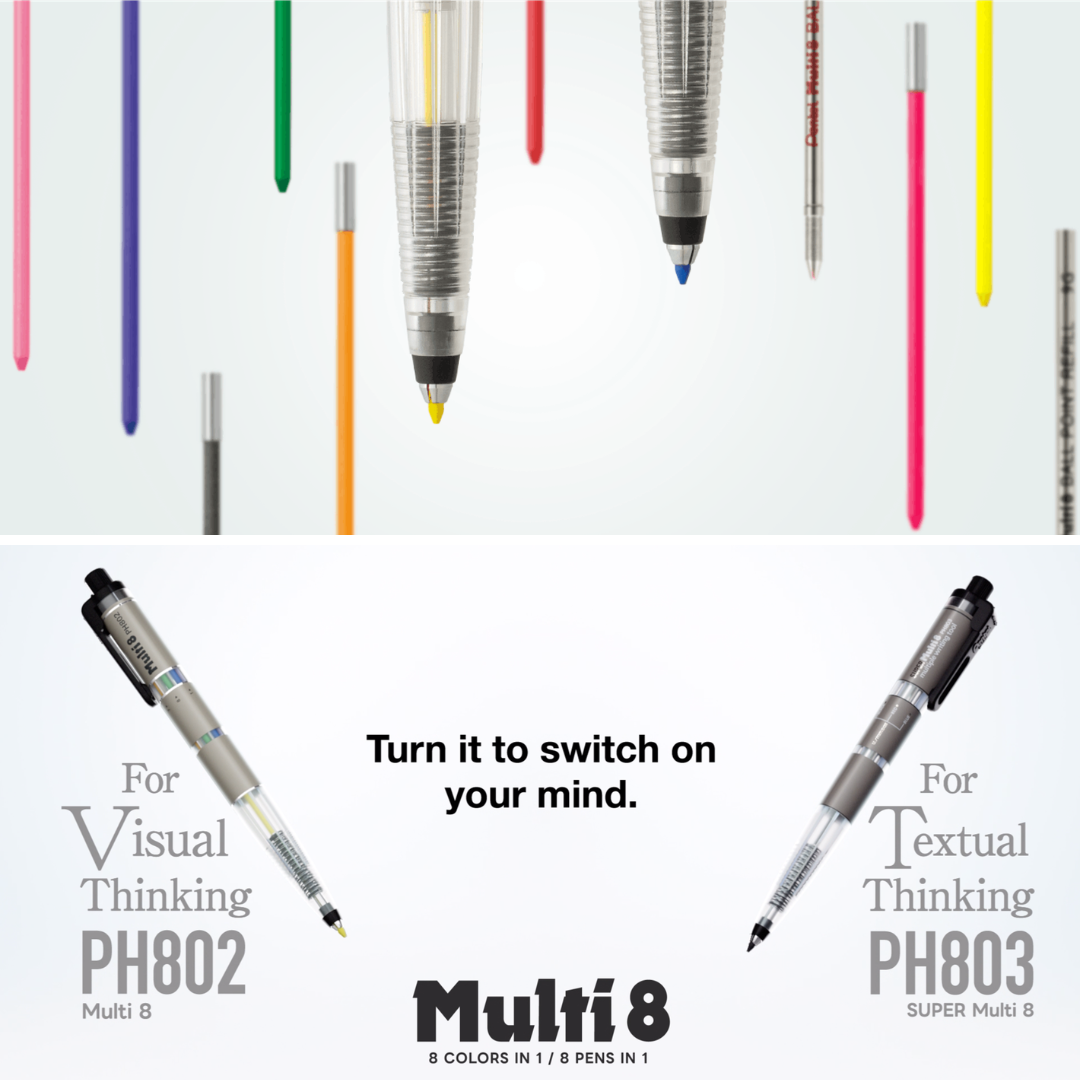 Pentel Multi 8 Single XPH803 - 2.0 mm Mechanical Pencil & 0.7 mm Ballpoint Pen