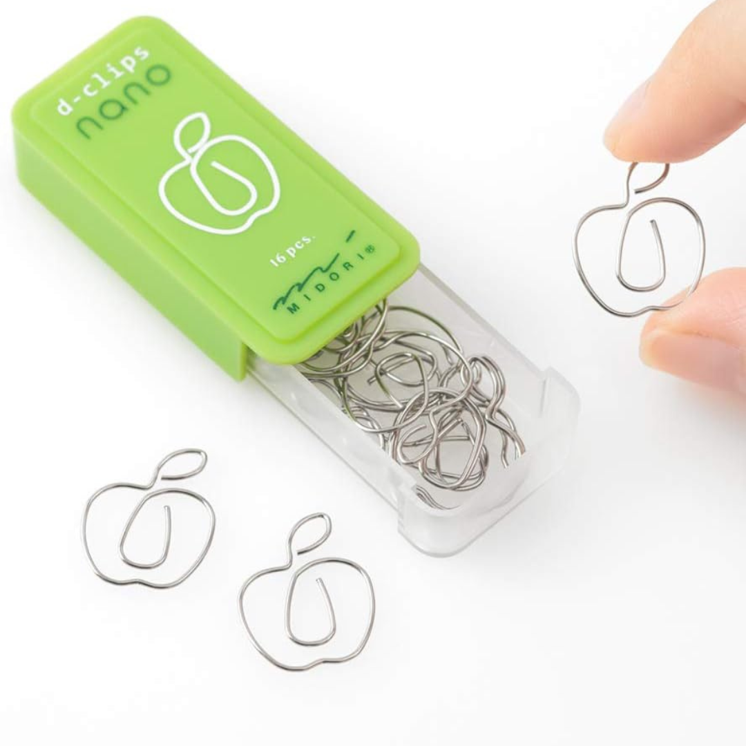 Midori D-Clips Nano Clips - Apple - Box of 16