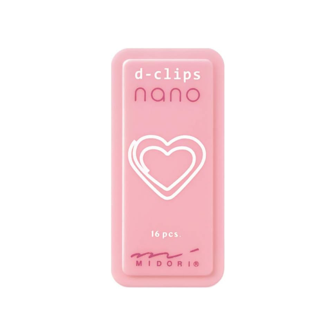 Midori D-Clips Nano Clips - Heart - Box of 16