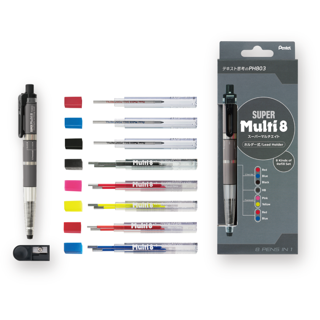 Pentel Multi 8 Set XPH803ST - 2.0 mm Mechanical Pencil & 0.7 mm Ballpoint Pen