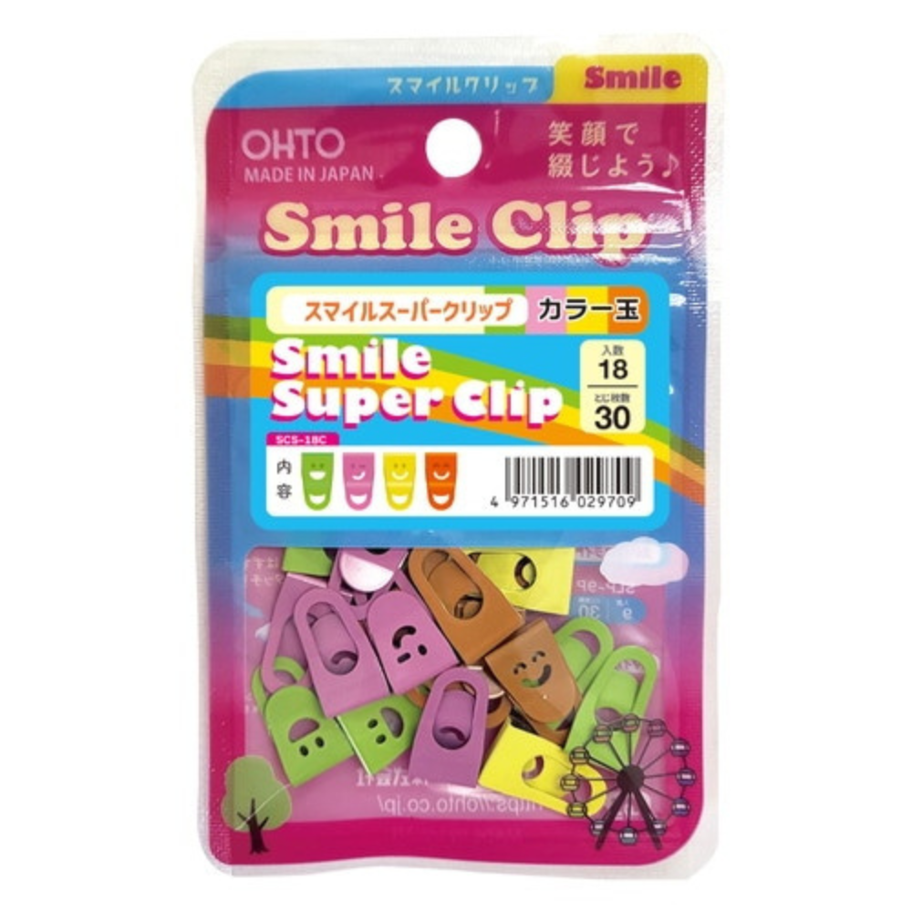 OHTO Smile Slide Clipper Paper Clip - Small - Colors