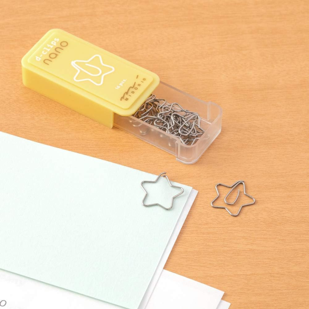 Midori D-Clips Nano Clips - Star - Box of 16