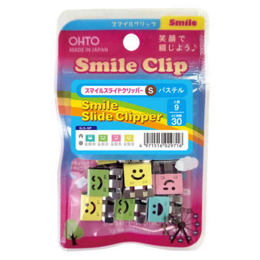 OHTO Smile Slide Clipper Paper Clip - Small - Pastel