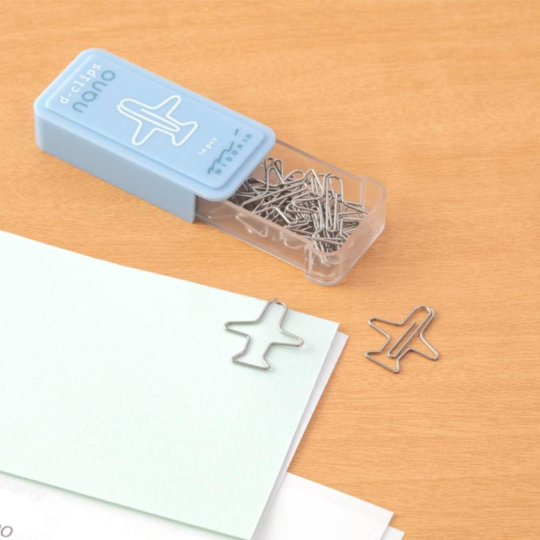 Midori D-Clips Nano Clips - Aeroplane - Box of 16