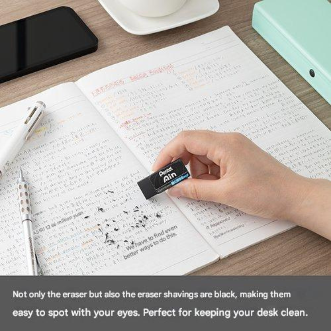 Pentel Ain Eraser Small Black XZEAH065 5 Pack