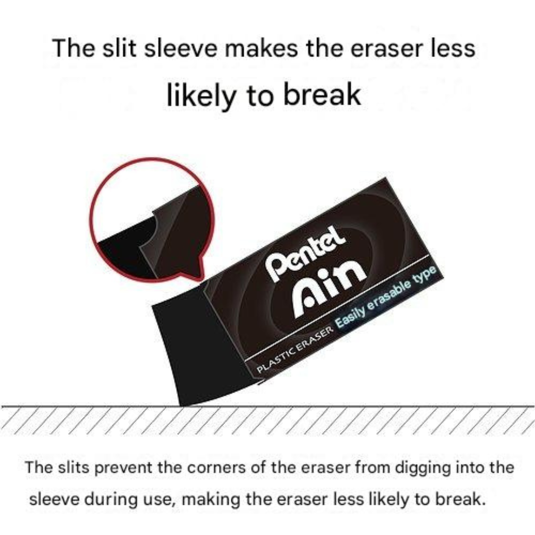 Pentel Ain Eraser Large Black XZEAH103 3 Pack