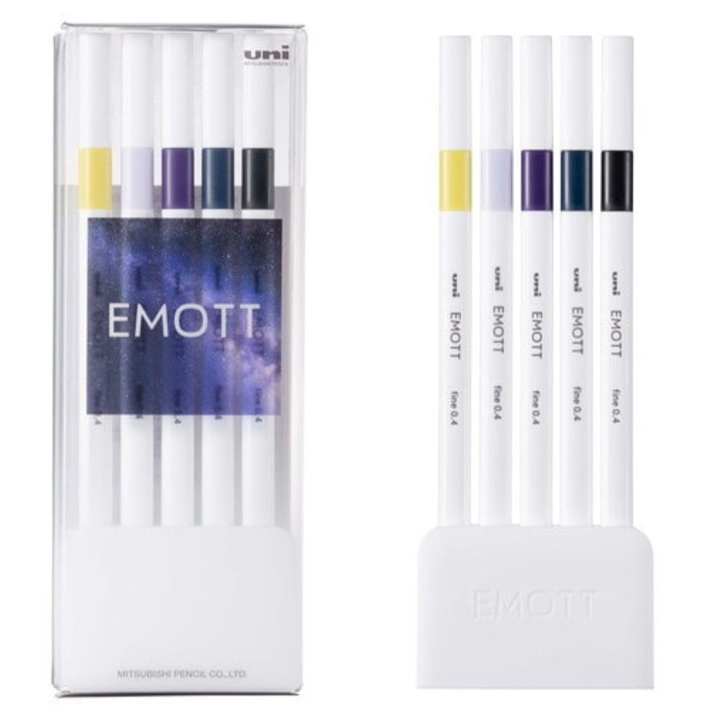 Uni Emott Fineliner Sign Pen - 5 Color Sets