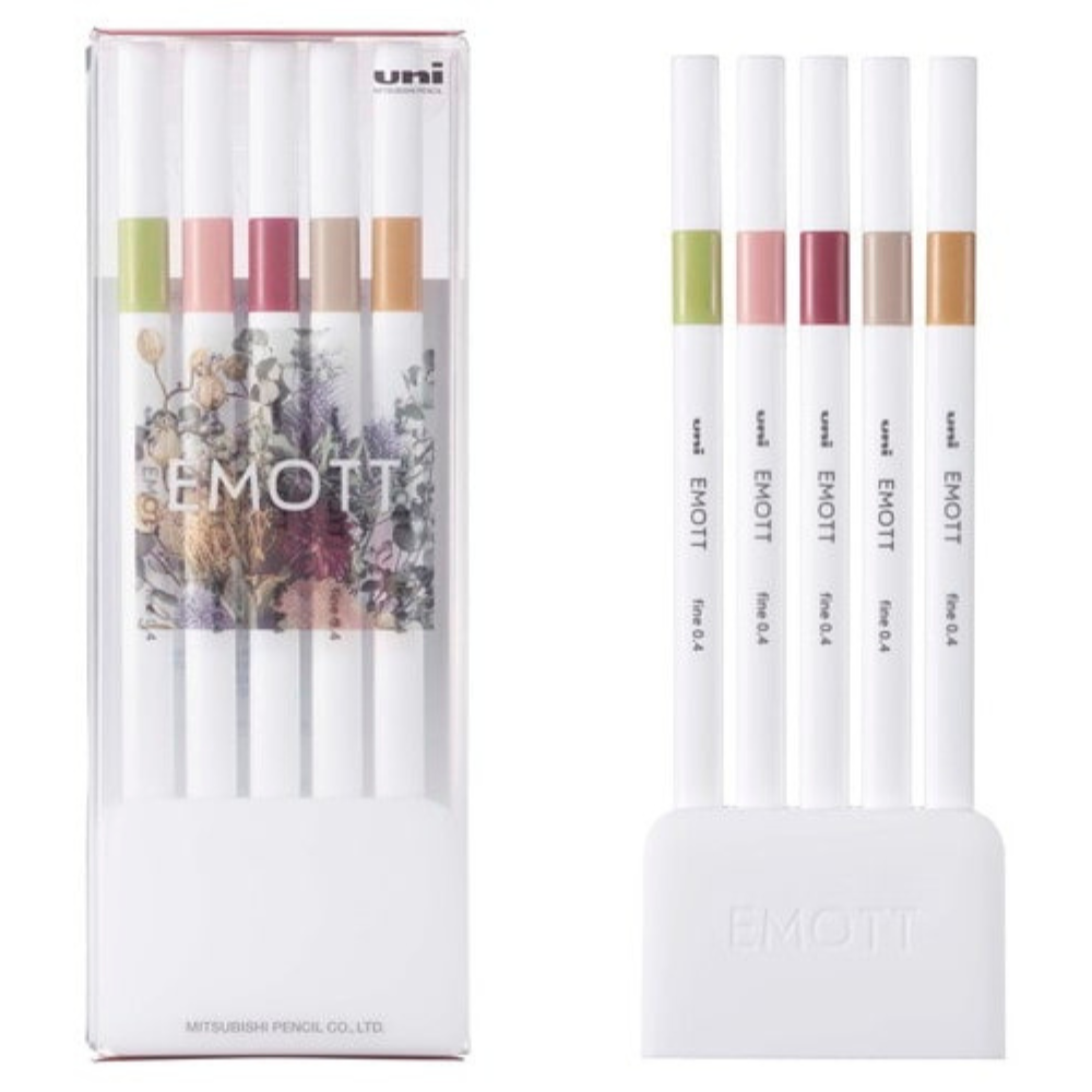 Uni Emott Fineliner Sign Pen - 5 Color Sets