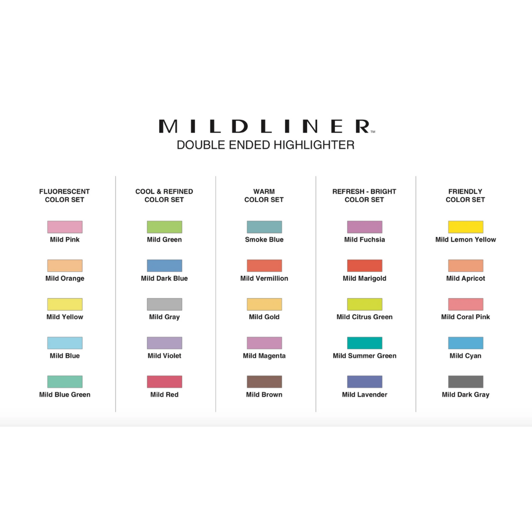 Zebra Mildliner Double-Sided Highlighter 25 Color Set