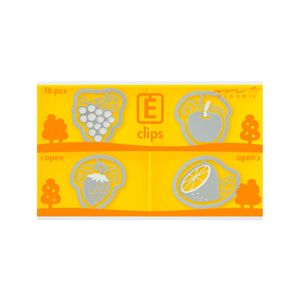 Midori Etching E-Clips - Fruit - 16 clips