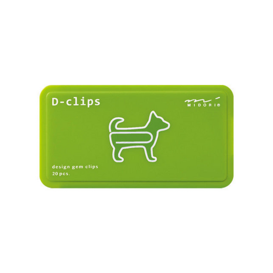 Midori D-Clips Paper Clips - Dog - Box of 20