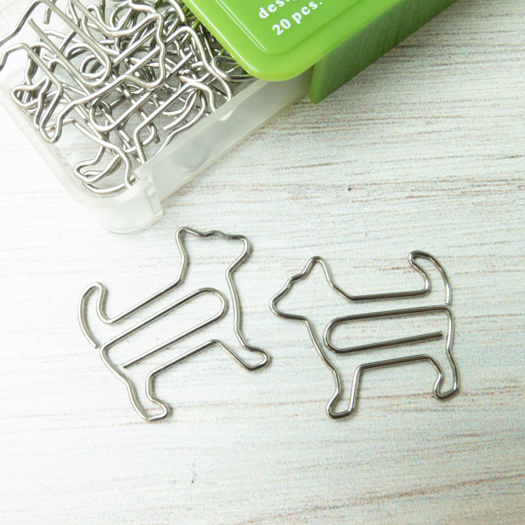 Midori D-Clips Paper Clips - Dog - Box of 20