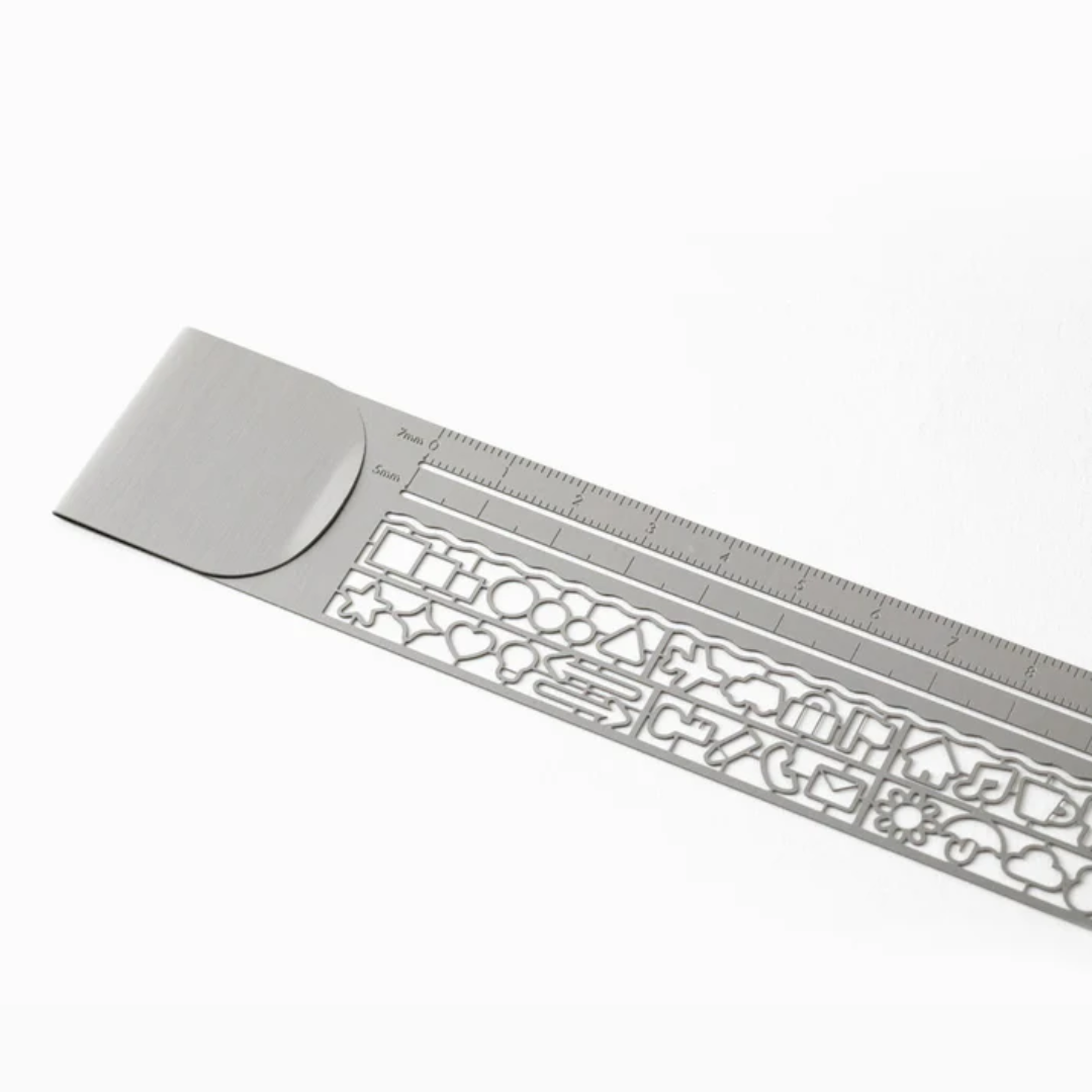 Midori Clip Ruler - Silver A