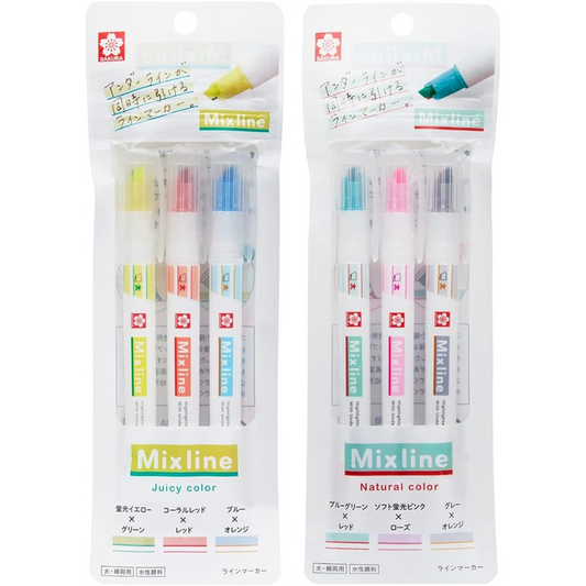 Sakura Mixline Underline Highlighter 3 Color Sets