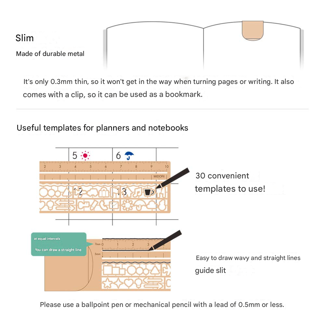 Midori Clip Ruler - Copper A