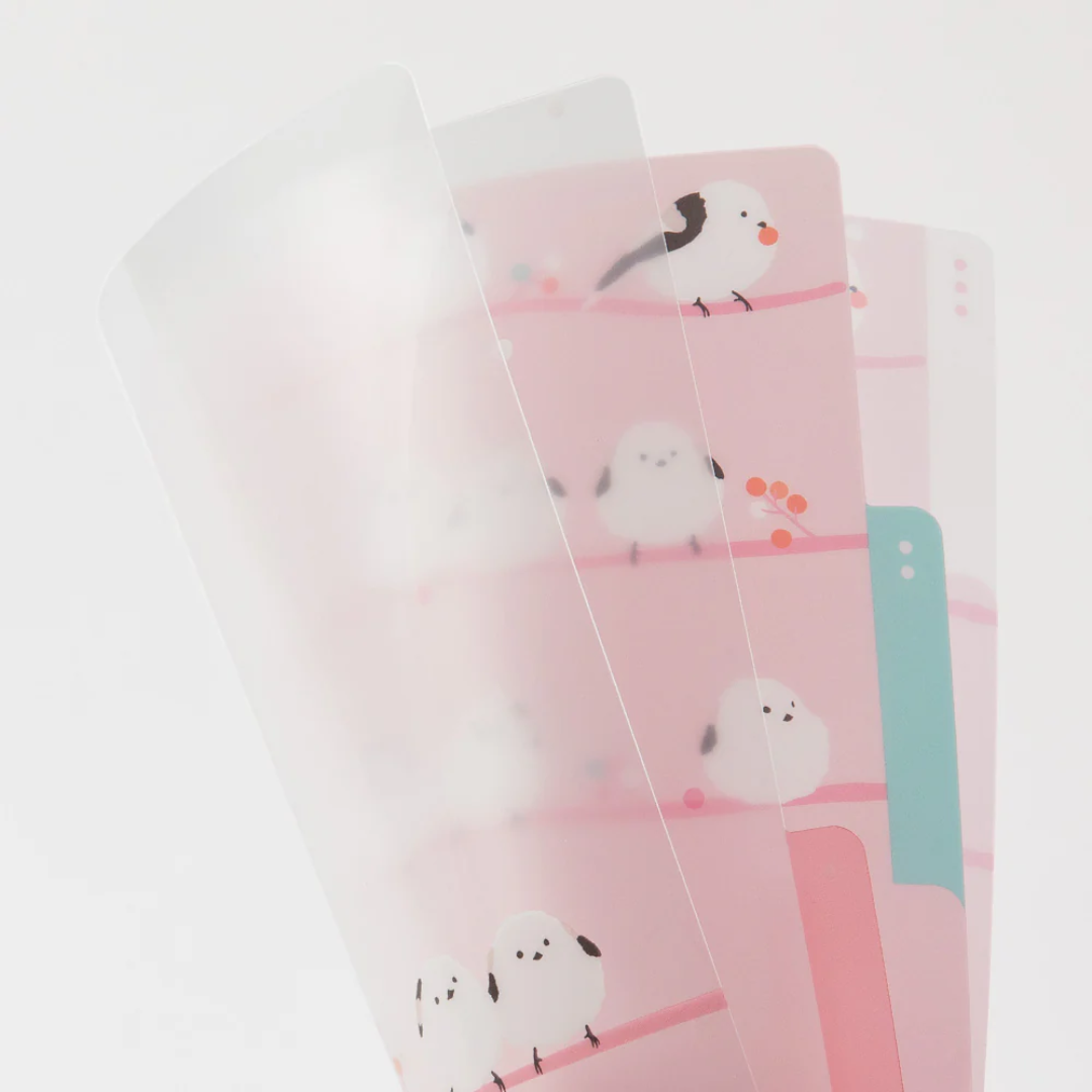Midori 3 Pockets Clear Folder A5 - Long-Tailed Bird