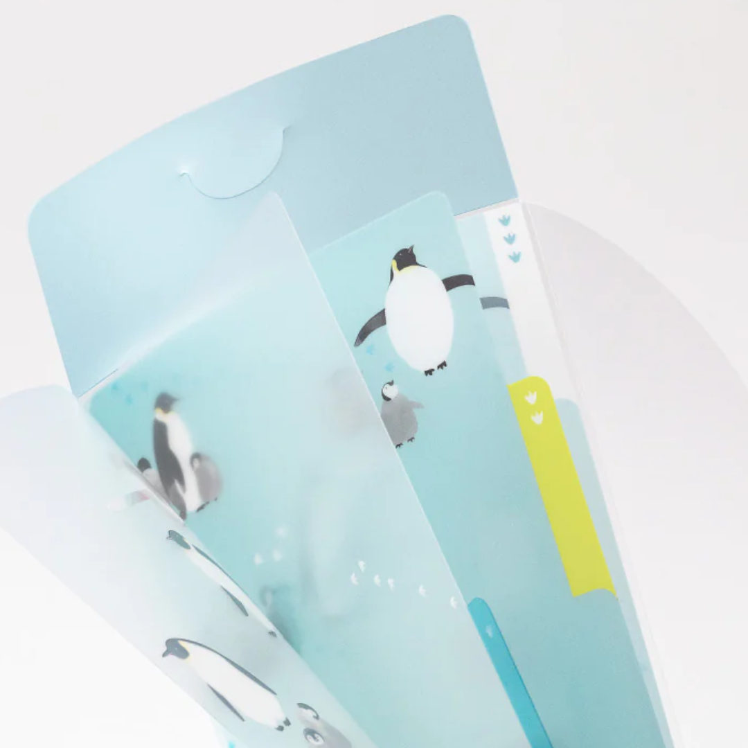Midori 3 Pockets Clear Folder A5 Slim with Flap - Penguin