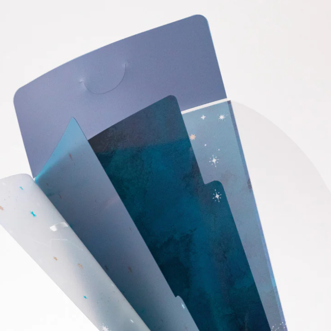 Midori 3 Pockets Clear Folder A5 Slim with Flap - Starry Sky