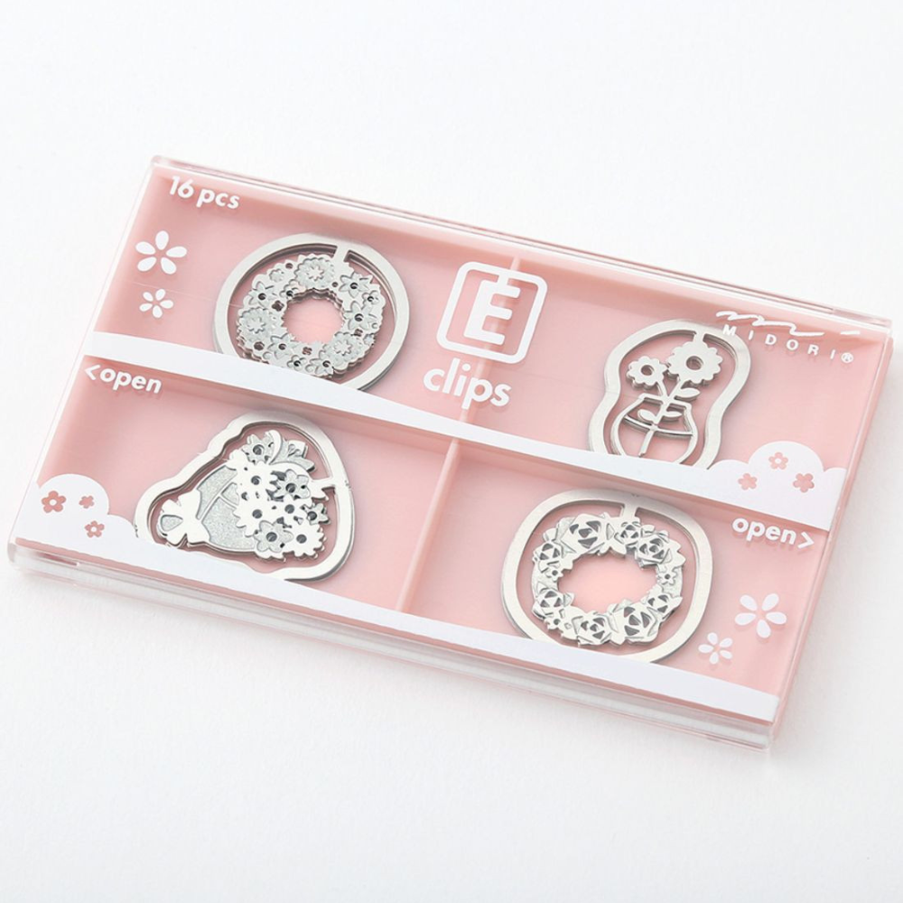 Midori Etching E-Clips - Flower - 16 clips