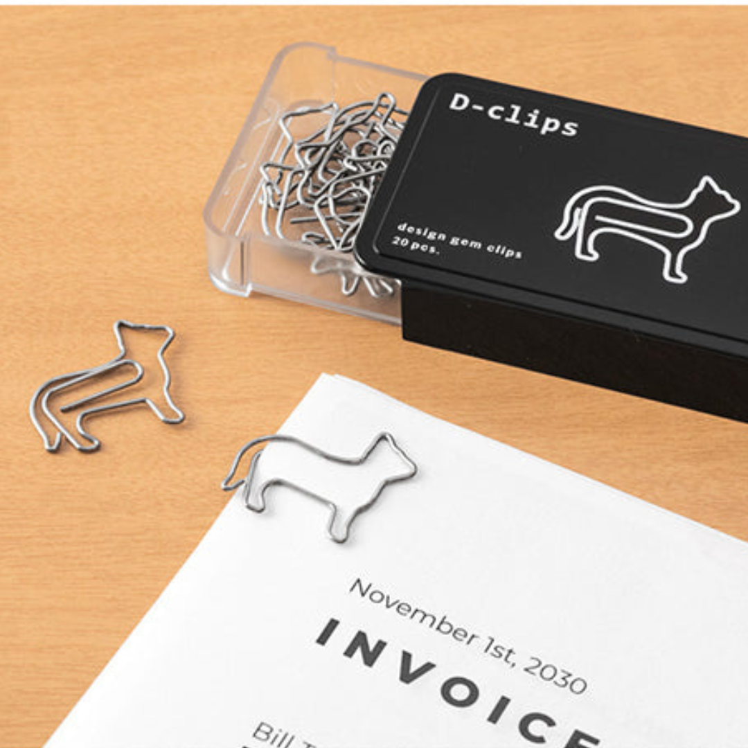 Midori D-Clips Paper Clips - Cat - Box of 20