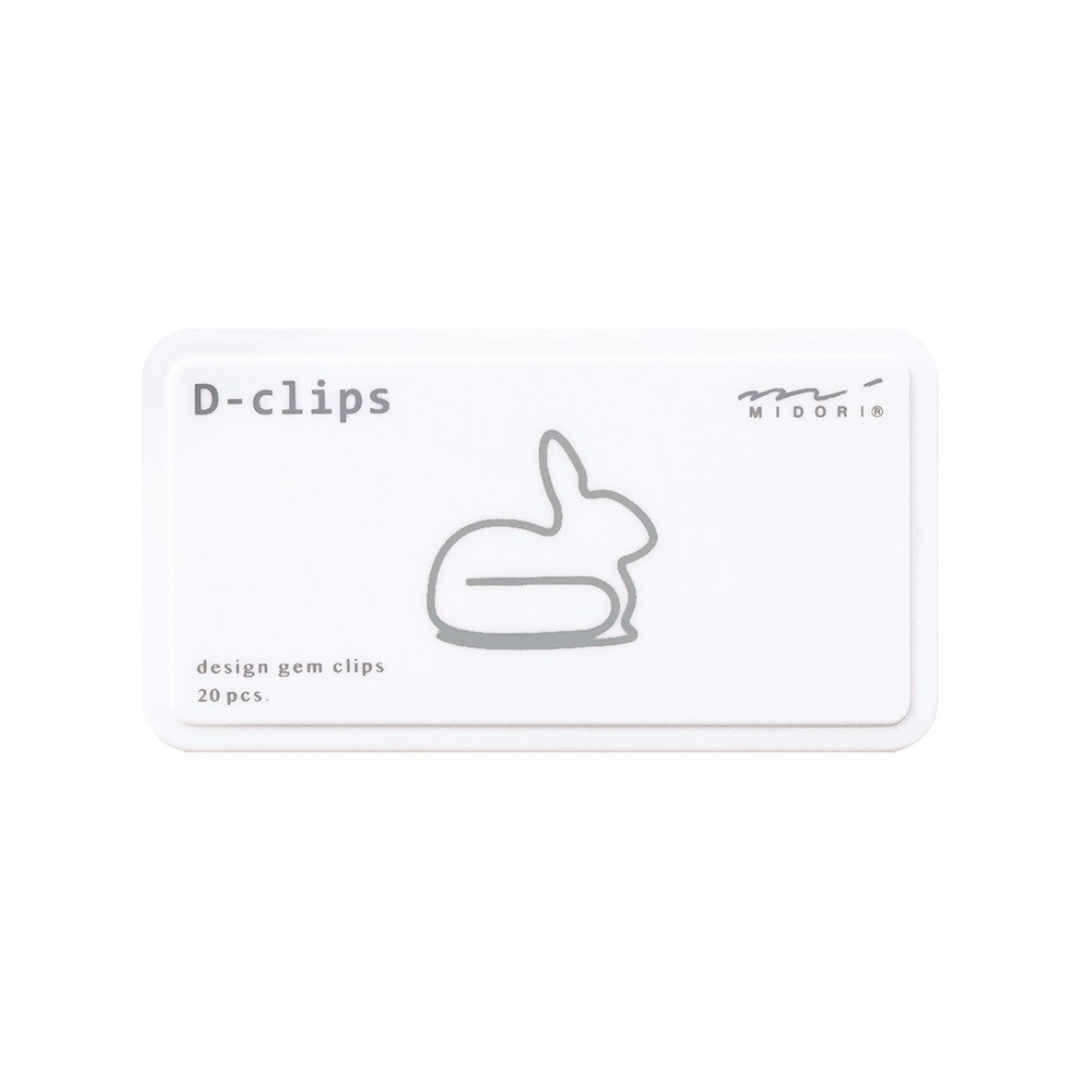 Midori D-Clips Paper Clips - Rabbit - Box of 20