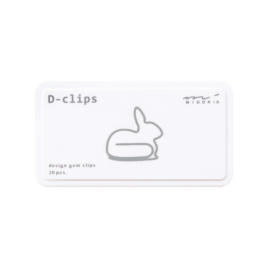 Midori D-Clips Paper Clips - Rabbit - Box of 20