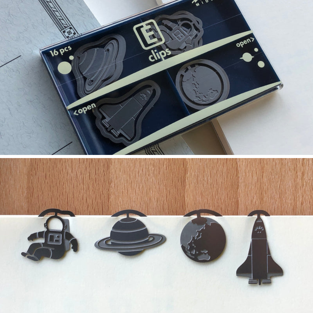 Midori Etching E-Clips - Space - 16 clips