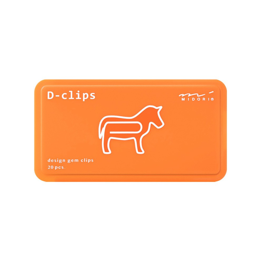 Midori D-Clips Paper Clips - Horse - Box of 20