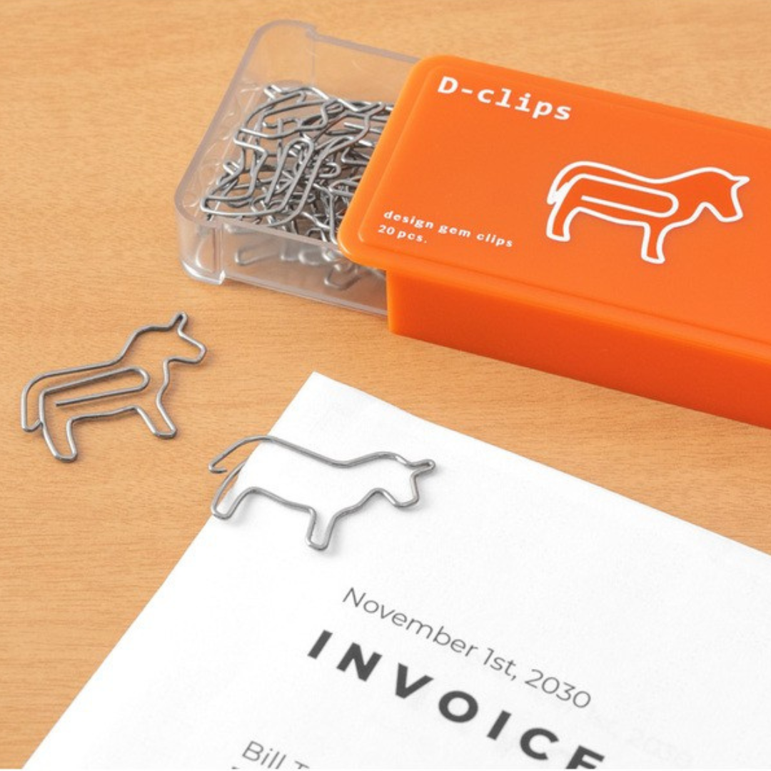 Midori D-Clips Paper Clips - Horse - Box of 20