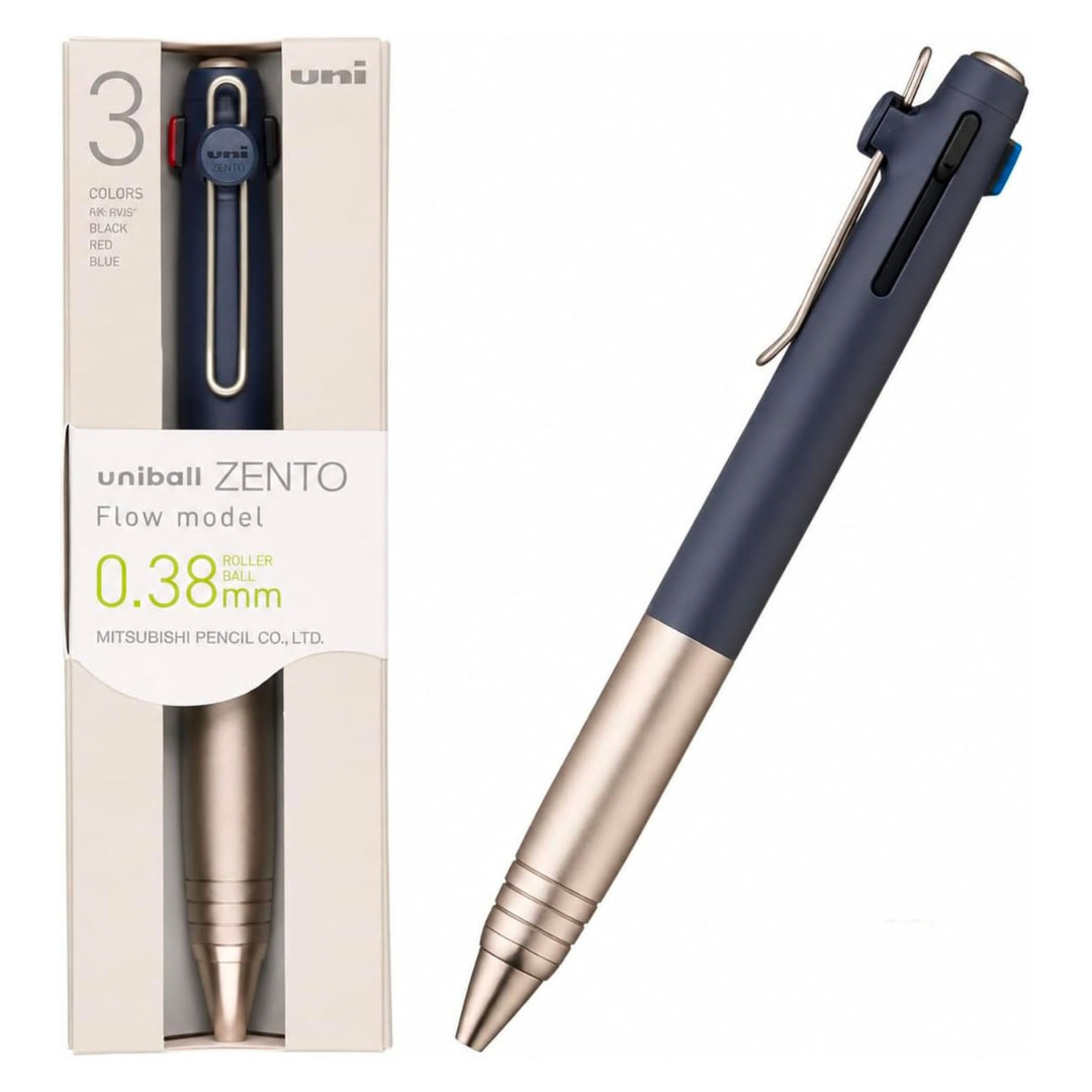 Uni Mitsubishi Zent Flow Model 3-Color Ballpoint Pen - 0.38 mm