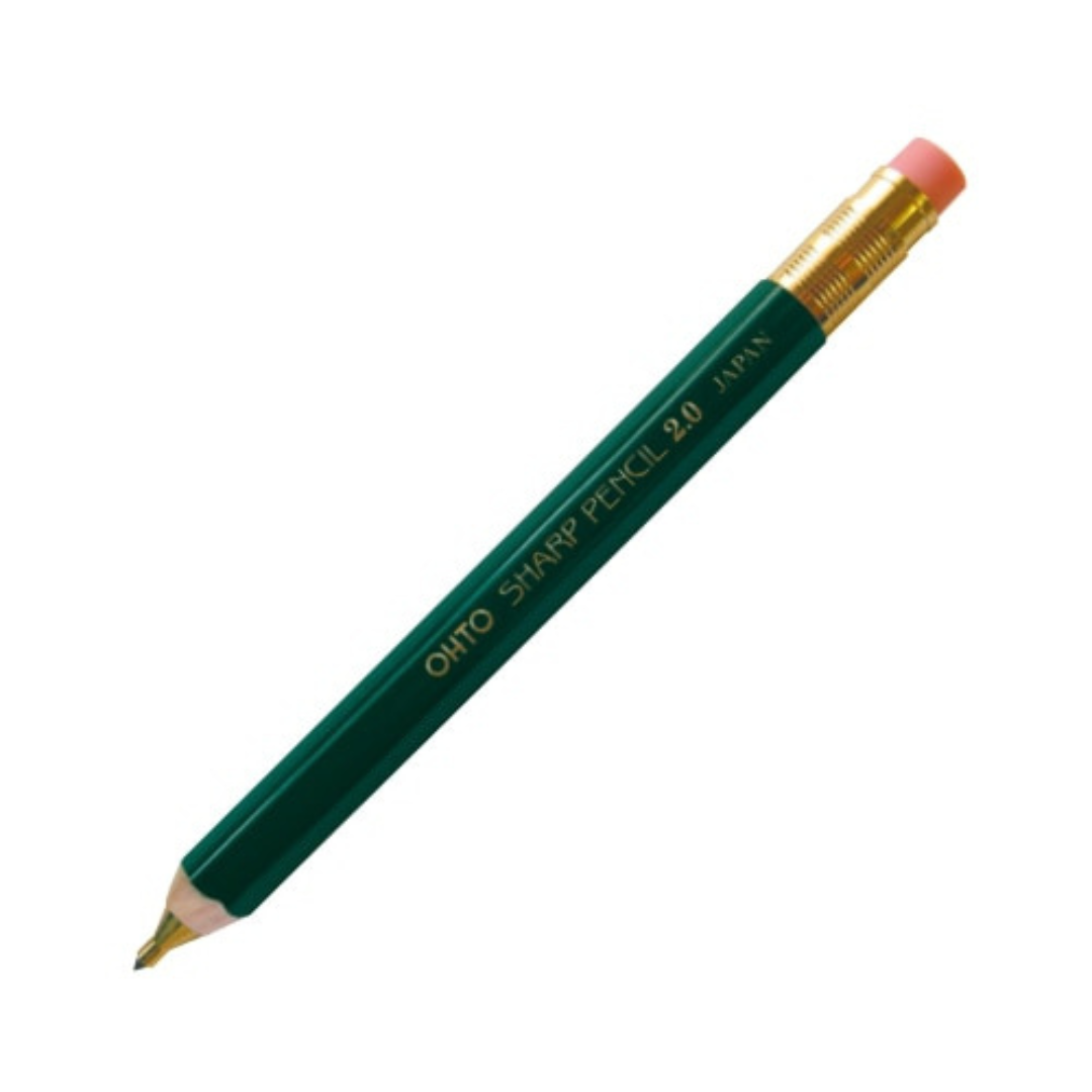 Ohto Wooden Mechanical Pencil, Sharpener & Leads - 2.0 mm