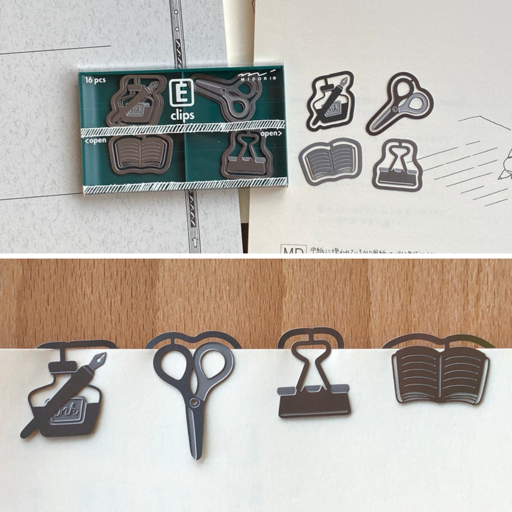 Midori Etching E-Clips - Stationery - 16 clips