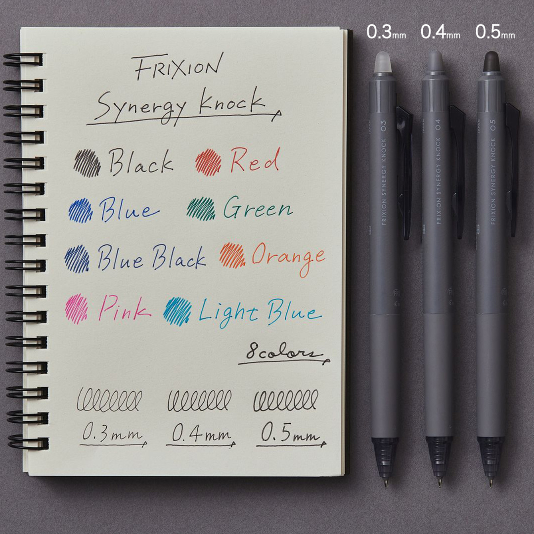 Pilot FriXion Synergy Knock Gel Pen 8 Color Set - 0.3 mm