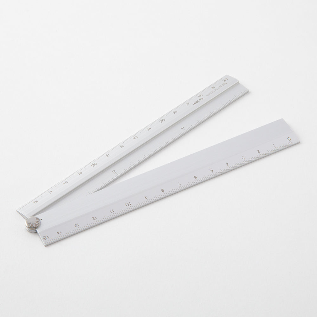 Midori Aluminum Multi Ruler - 30 cm - Silver