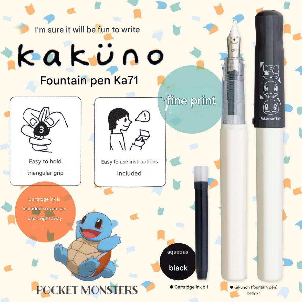 Pilot Kakuno Fountain Pen - Fine - Pokemon Monster B