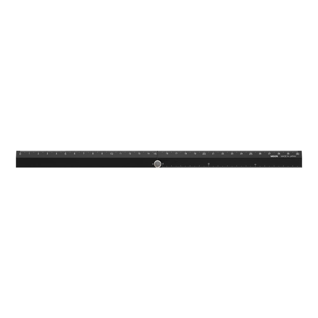 Midori Aluminum Multi Ruler - 30 cm - Black