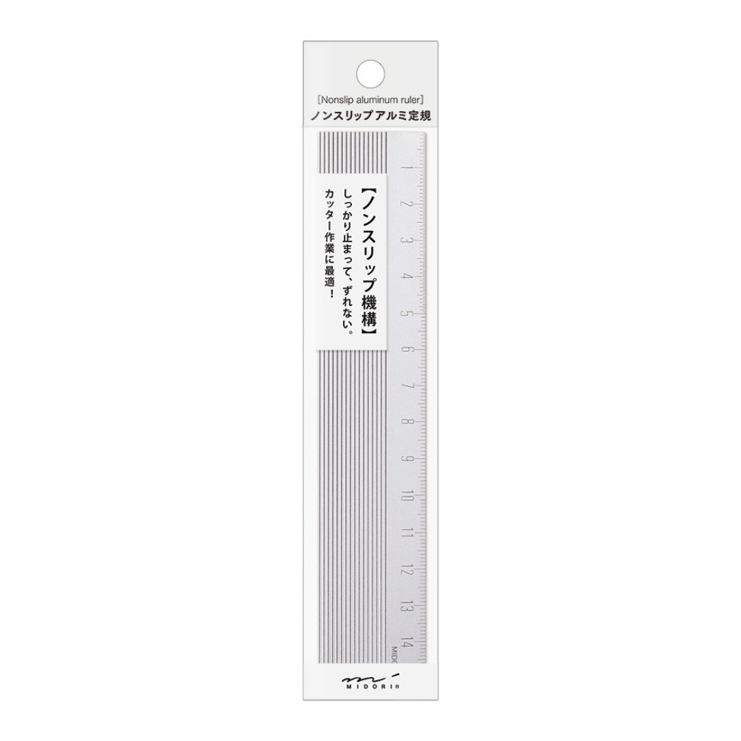 Midori Non Slip Aluminum Ruler - 15 cm - Silver